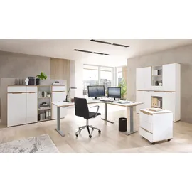 Innostyle Höhenverstellbarer Eckschreibtisch MEMPHIS Weiß 185 x 177 cm - Weiß