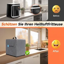 Aigostar - XXL-Luftfritteuse mit Staubschutz, 7 l Air Fryer, 1900 W und Warmhaltefunktion, Rezeptbuch im Lieferumfang enthalten, LED-Touch-Panel, doppelte