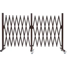 Mendler Absperrgitter HWC-B34, Zaun Scherengitter Trenngitter, Alu ausziehbar Laufrollen braun ~ Höhe 109cm, Breite 60-530cm