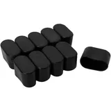 Freebily 10 Stück Stuhlbeinkappen Möbelfüße Schutz Stuhl Kappen Füße Eckig Rechteckig Silikon Möbel Zubehör Tisch Fuß Pads Gummifuß Bodenschutz Schwarz 20 * 40mm