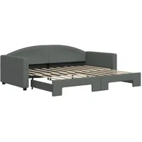 VidaXL Tagesbett Ausziehbar Dunkelgrau 90x190 cm Stoff1898671