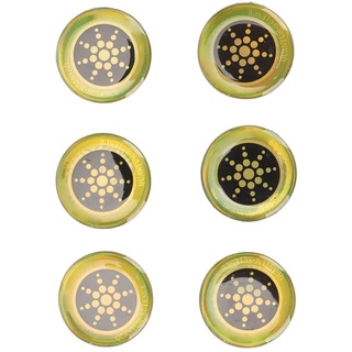 Handy-Schutzaufkleber, Mineralien Absorbieren Elektromagnetische Wellen, 2,9 Cm Durchmesser, EMF-Strahlenschutz-Aufkleber, Selbstklebend, 6 Stück für Laptops (Gold)