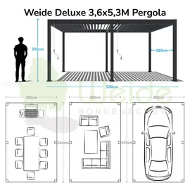Weide Deluxe Pergola 3,6 x 5,3 m Beige
