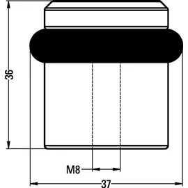 Hermeta Bodentürpuffer 4735 Silber 39 mm x 36 mm