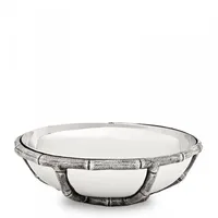 Casa Padrino Luxus Art Deco Schüssel Edelstahl vernickelt Antik