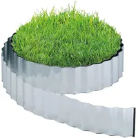 Relaxdays Rasenkante, Silber, Metall, 0.2x16x1200 cm, Gartenzubehör, Hochbeete