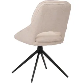 Mendler Esszimmerstuhl HWC-N73 Stoff creme-beige 6er Set