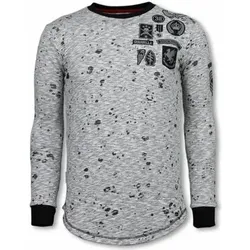 Local Fanatic  Sweatshirt Long Embriordry Patches Guerrilla  in Grau, EU M