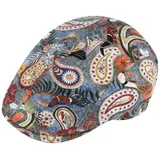Fiebig Schiebermütze Bunte Sommer-Flatcap in Paisley-Print blau 57