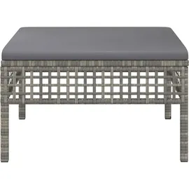 vidaXL Gartenhocker mit Kissen Grau Poly Rattan