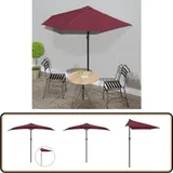 Vidaxl - Balkon-Sonnenschirm Alu-Mast Bordeauxrot 270x144x222cm Halbrund - Balkonschirm - Halbmondschirms - Sonnenschutz - Gartensorgen - Sommergarten