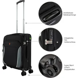 Traveller PROnature 4-Rollen Cabin 54 cm / 45 l schwarz
