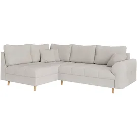 Home Affaire Ecksofa HOME AFFAIRE "CHARRE L-Form mit Ottomane, Maße B/T/H: 231/161/81 cm", beige (creme), B:231cm H:81cm T:161cm, 92% Polyester, 8% Nylon, Sofas, Ecksofa, feine Steppung, lose Rücken- und Zierkissen, auch in Cord und Bouclé