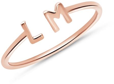 Ring aus 14K Roségold mit Buchstaben oder Symbolen