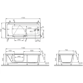 Vitra Conforma Badewanne 170 x 75 cm (57940001000)