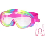 BOUTIKS® Taucherbrille Kinder, Schwimmbrille Kinder, Kid Taucherbrille Tauchmaske mit Ohrstöpsel & Nasenklammern Mitgeliefert, Schnorchelmaske für Kinder, 4-12 Jahre, Bunt