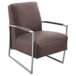 K+W Komfort & Wohnen Cocktailsessel K+W KOMFORT & WOHNEN, braun (schwarzbraun), B:62cm H:77cm T:83cm, Sessel, Cocktailsessel, mit bezogenen Armlehnen, Gestell in Metall Edelstahloptik