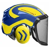Pfanner Protos Integral Forest Forsthelm G16 F39 alle 24 Farben Forst Schutzhelm - Blau-Neongelb