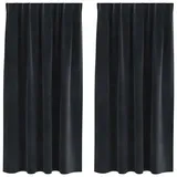 vidaXL Verdunkelungsvorhänge 2 pcs Schwarz 140 x 175 cm Samt
