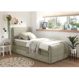 ed-lifestyle polstermöbel Boxspringbett - schlamm - H2 - 100x200 cm