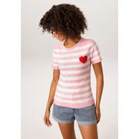 Aniston CASUAL Strickpullover gestreift mit eingestricktem Herz Rosa 46