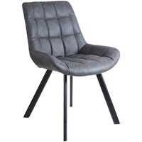 Livetastic Stuhl, Grau, Schwarz, Metall, Textil, Flachrohr, 56x84x60 cm, Esszimmer, Stühle, Esszimmerstühle, Vierfußstühle