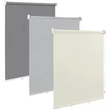 WOLTU Außenrollo Senkrechtmarkise, Wetterfeste Outdoorrollo Senkrechtmarkise mit UV-Schutz & Thermofunktion, Vertikal Sichtschutzrollo für Balkon, Terrasse oder Fenster, Beige 140x140 cm