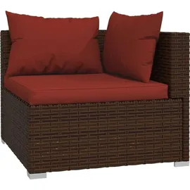 vidaXL 4-tlg. Garten-Lounge-Set mit Auflagen braun