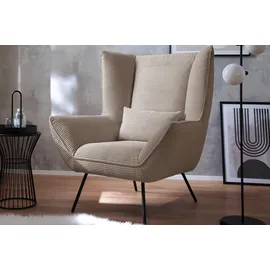 KAWOLA Relaxsessel IVA Cord 90 x 112 x 94 cm Taupe
