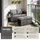 Tectake 2-in-1 Rattanlounge-Set Gartenmöbel grau