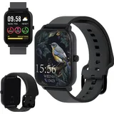 Forever ForeVigo 3 SW-320 BT 1,7 Zoll Metallgehäuse schwarz Silikonarmband schwarz M