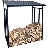 vanvilla Kaminholzregal aussen Metall 185x70x185 cm 2,1 m3 Brennholzregal außen Holzlagerregal Holzlager aussen Größe XL