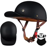 Wttagkl Vintage Motorradhelm ECE-geprüft | Retro Halbschalenhelm mit Schnellverschluss | Leicht & Belüftet für Scooter, Cruiser, Chopper (Damen/Herren),F-XXL(61~62cm)