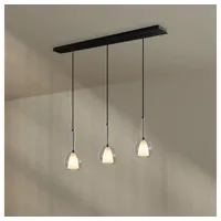 S.luce Pendelleuchte Belluna Esstisch Pendelleuchte 3-fl. 120cm Baldachin Klar