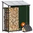 Gardebruk Kaminholzregal XXL Metall 1,98 m mit Abdeckung Schwarz