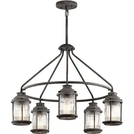 Elstead Lighting Ashland Bay 5-flg. Ø 66,3 cm grau Aluminium, Glas, Metall