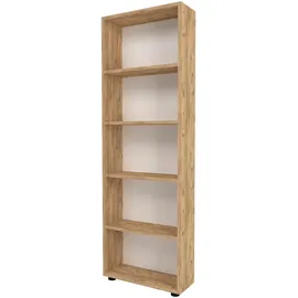 [en.casa] Bücherregal, Eiche, 5 Fächer, 55x172x20 cm, Wohnzimmer,, - 2 Jahre Gewährleistung - mind. 14 Tage Rückgaberecht - Braun