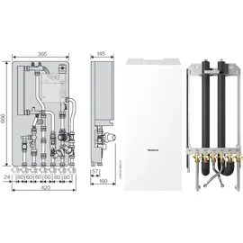 Buderus Logamax kompakt WS160.3-35 TE m. Zub.Rahmen,2ob,4flex,AP-Geh,ung.HK,Aust...
