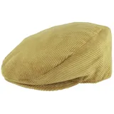 Breiter Schiebermütze Flatcap aus Baumwolle mit Cord-Streifen beige 56