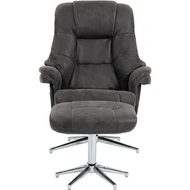 Duo Collection Relaxsessel Burnaby Mikrofaser 82 x 108 x 90 cm Grau mit Hocker und Relaxfunktion