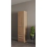 Priess Wäscheschrank Barcelona 48 x 193 x 36 cm Beige/Braun