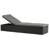 gardenson Sonnenliege 198 x 61 x 38 cm Schwarz