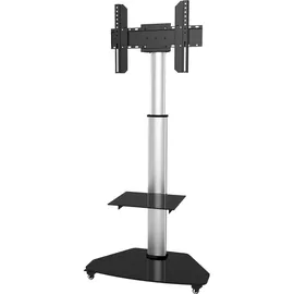 TECHLY ICA-TR3SL - Wagen für LCD LED TV 37-70”, silber, mit Ablage