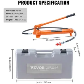 Vevor Wagenheber 12 t Stahl 1,4 m Orange