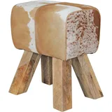 KADIMA DESIGN Ziegenfell-Sitzhocker Haarleder 40 x 47 x 30 cm Braun