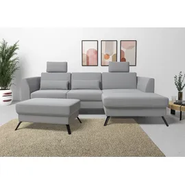 sit&more Hocker SIT & MORE "Olsen", grau (hellgrau), B:89cm H:48cm T:59cm, 100% Polyester, Hocker, Hocker