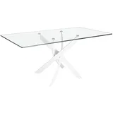 ac angel cerda Esstisch 140 x 75 x 95 cm transparent/weiß