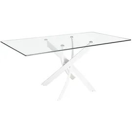 ac angel cerda Esstisch 140 x 75 x 95 cm transparent/weiß