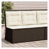 furnicato Gartenbank Verstellbar mit Kissen Braun Poly Rattan braun