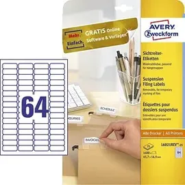 Avery Zweckform Universaletiketten L6021REV-25 Weiß 45,7 x 16,9 mm 25 Blatt